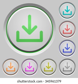Set of download sunk push buttons. Well-organized layer, color swatch and graphic style structure. Easy to recolor.