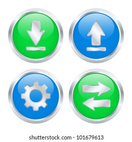 Set of download and upload buttons