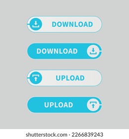 Set of download and upload buttons vector ui