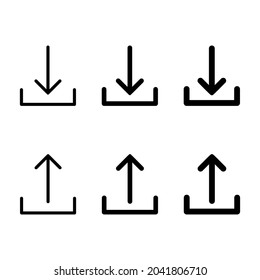 Set of download and upload icons