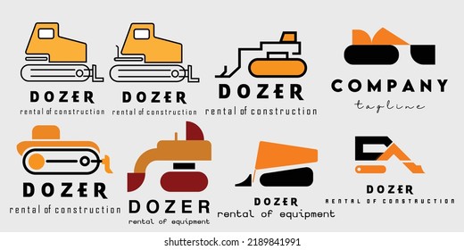 Set Dozer Logo Vector Heavy Equipment Stock Vector (Royalty Free ...