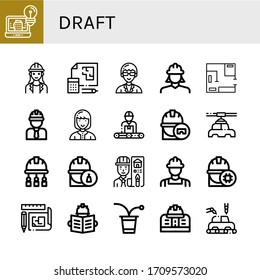 Conjunto de iconos de dibujo. Como Arquitectura, Arquitecto, Diseño, Técnico, Ingeniero, Fabricante, Beer pong, Ingeniería, Fabricación , iconos de dibujo