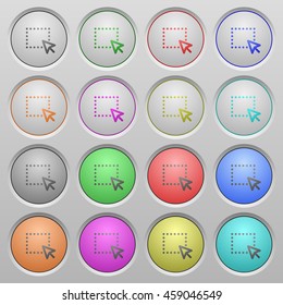 Set of Drag and drop plastic sunk spherical buttons.