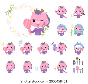 A set of Dragon girl on beauty.It's vector art so it's easy to edit.