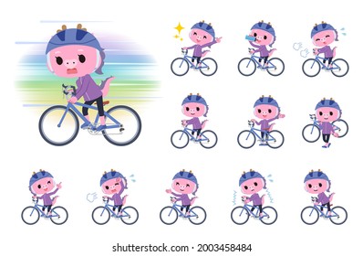 A set of Dragon girl on a road bike.It's vector art so it's easy to edit.