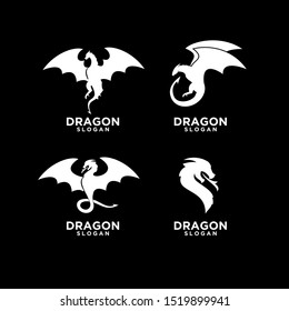 set dragon logo icon design vector illustration