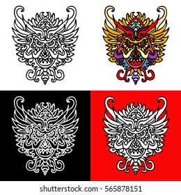 Set of dragon mask