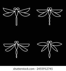 Set von Libellen-Logo. Symboldesign. Vorlage Elemente