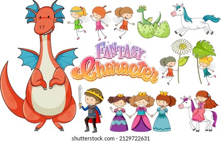 Set Dragons Fairy Tale Cartoon Characters Stock Vector (Royalty Free ...