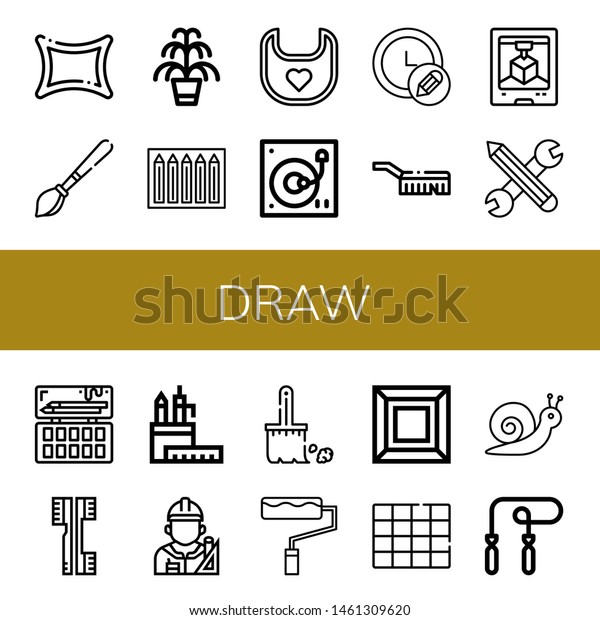 Set Draw Icons Such Rune Paint Stock Vector Royalty Free