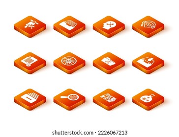 Set Drawer with documents, Microorganisms under magnifier, File service, Stop virus, bacteria, Office folders, Folder, Test tube and Download inbox icon. Vector