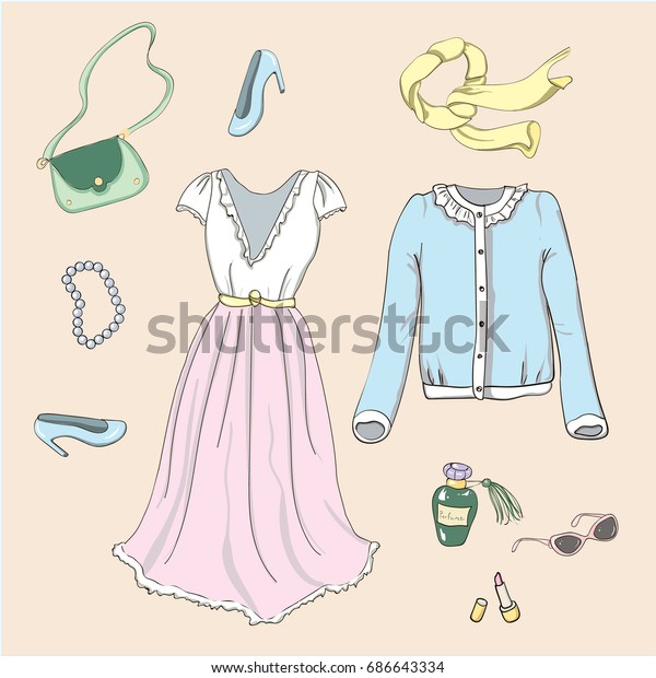 drawing female clothes