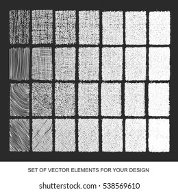Set drawing gradient texture brushes. Hand-drawn abstract design elements. vector Collection of backgrounds