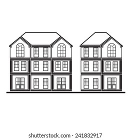 set of drawing houses flat design vector illustration