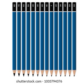 Set of drawing pencil on transparent background
