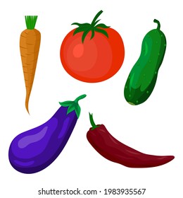 set of drawing vegetables, vector illustration