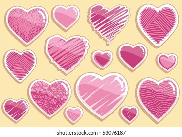 Set drawings heart