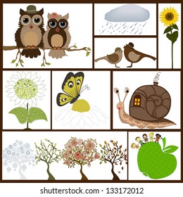 Set of drawings for kids