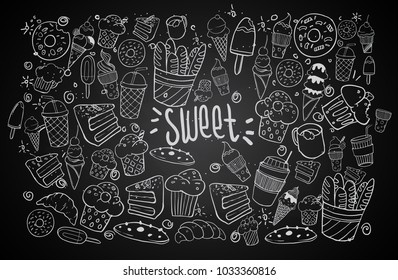 Set Drawings On Theme Cakes Cakes Stock Vector (Royalty Free ...