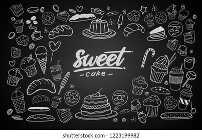 Set Drawings On Theme Cakes Cakes Stock Vector (royalty Free 