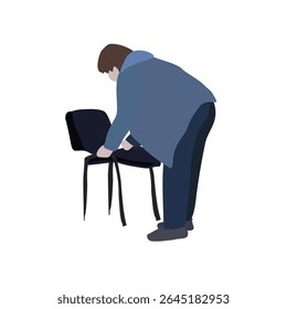 Set of drawings of people on the street in spring clothes. 2D image for use as an entourage. Vector flat city infographics