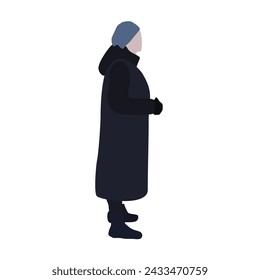 A set of drawings of walking people in different poses. 2D image for use as an entourage. Vector flat city infographics.