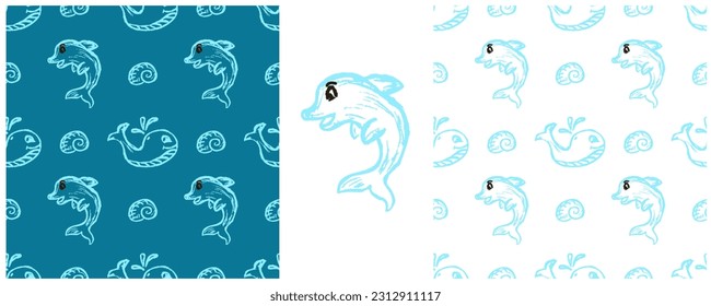 Set drawings with wax crayons. Print for cloth design, textile, fabric, wallpaper, wrapping paper