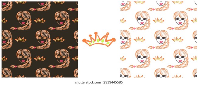 Establecer dibujos con lápices de cera. Impresión para el diseño de tejidos, textiles, tejidos, papel pintado, papel envolvente
