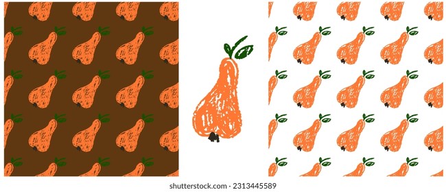 Set drawings with wax crayons. Print for cloth design, textile, fabric, wallpaper, wrapping paper