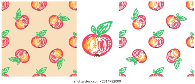 Set drawings with wax crayons. Print for cloth design, textile, fabric, wallpaper, wrapping paper