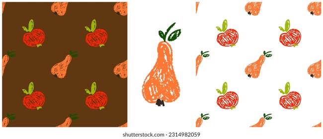 Establecer dibujos con lápices de cera. Impresión para el diseño de tejidos, textiles, tejidos, papel pintado, papel envolvente