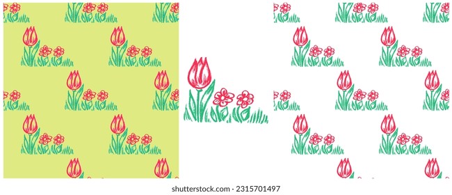 Establecer dibujos con lápices de cera. Impresión para el diseño de tejidos, textiles, tejidos, papel pintado, papel envolvente