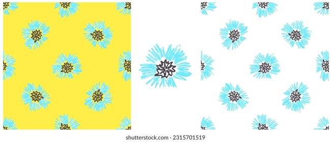 Set drawings with wax crayons. Print for cloth design, textile, fabric, wallpaper, wrapping paper