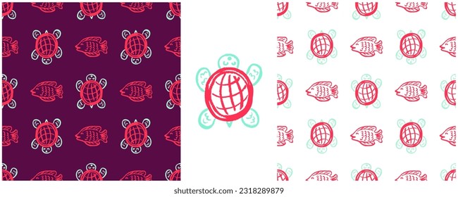Set drawings with wax crayons. Print for cloth design, textile, fabric, wallpaper, wrapping paper