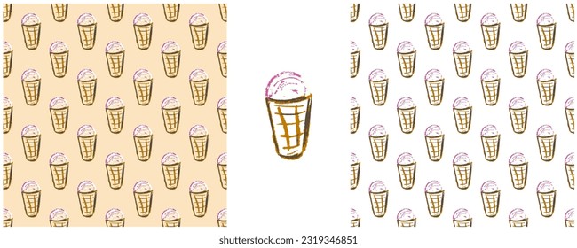 Set drawings with wax crayons. Print for cloth design, textile, fabric, wallpaper, wrapping paper