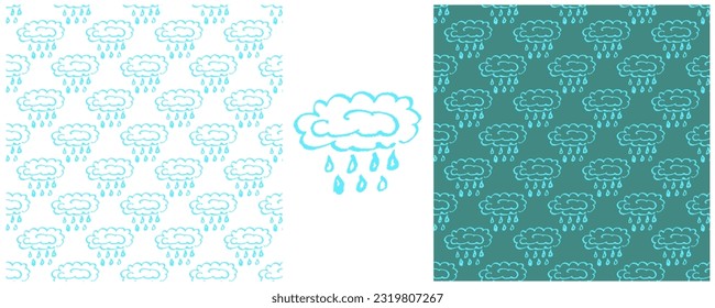 Set drawings with wax crayons. Print for cloth design, textile, fabric, wallpaper, wrapping paper