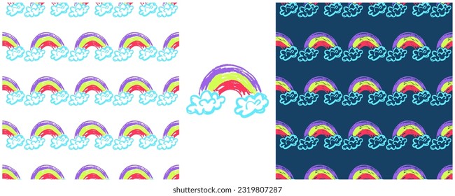 Set drawings with wax crayons. Print for cloth design, textile, fabric, wallpaper, wrapping paper