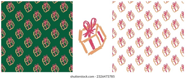 Set drawings with wax crayons. Print for cloth design, textile, fabric, wallpaper, wrapping paper