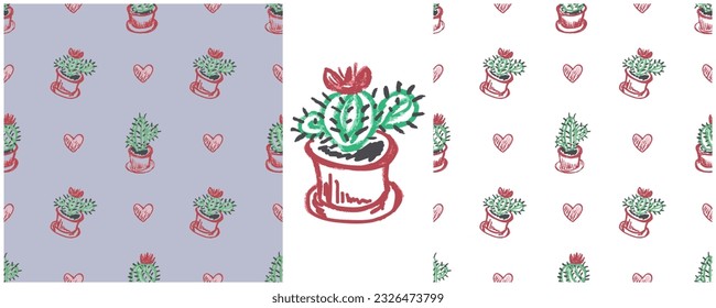 Set drawings with wax crayons. Print for cloth design, textile, fabric, wallpaper, wrapping paper