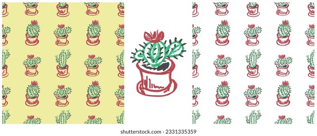 Set drawings with wax crayons. Print for cloth design, textile, fabric, wallpaper, wrapping paper
