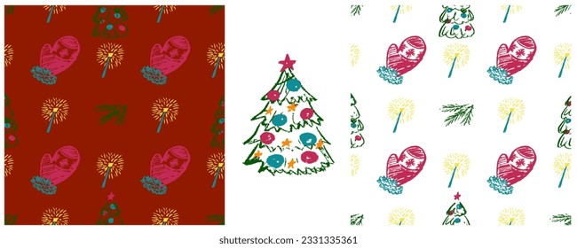 Establecer dibujos con lápices de cera. Impresión para el diseño de tejidos, textiles, tejidos, papel pintado, papel envolvente