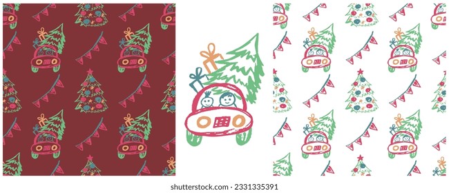 Establecer dibujos con lápices de cera. Impresión para el diseño de tejidos, textiles, tejidos, papel pintado, papel envolvente
