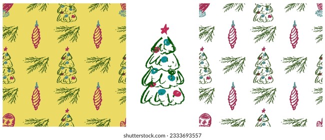 Establecer dibujos con lápices de cera. Impresión para el diseño de tejidos, textiles, tejidos, papel pintado, papel envolvente