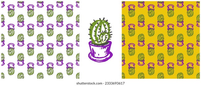 Set drawings with wax crayons. Print for cloth design, textile, fabric, wallpaper, wrapping paper