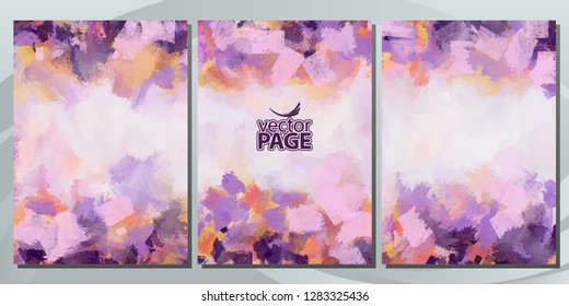 Set of drawn colored backgrounds. Templates brochure, cover, banners and sheets.