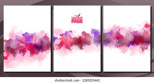 Set of drawn colored backgrounds. Templates brochure, cover, banners and sheets.