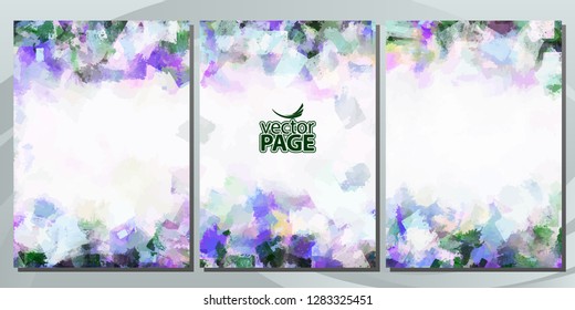 Set of drawn colored backgrounds. Templates brochure, cover, banners and sheets.