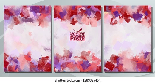 Set of drawn colored backgrounds. Templates brochure, cover, banners and sheets.