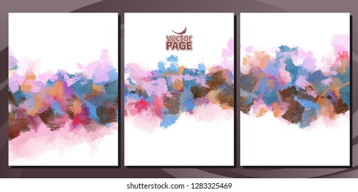 Set of drawn colored backgrounds. Templates brochure, cover, banners and sheets.