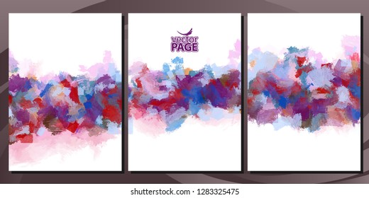 Set of drawn colored backgrounds. Templates brochure, cover, banners and sheets.